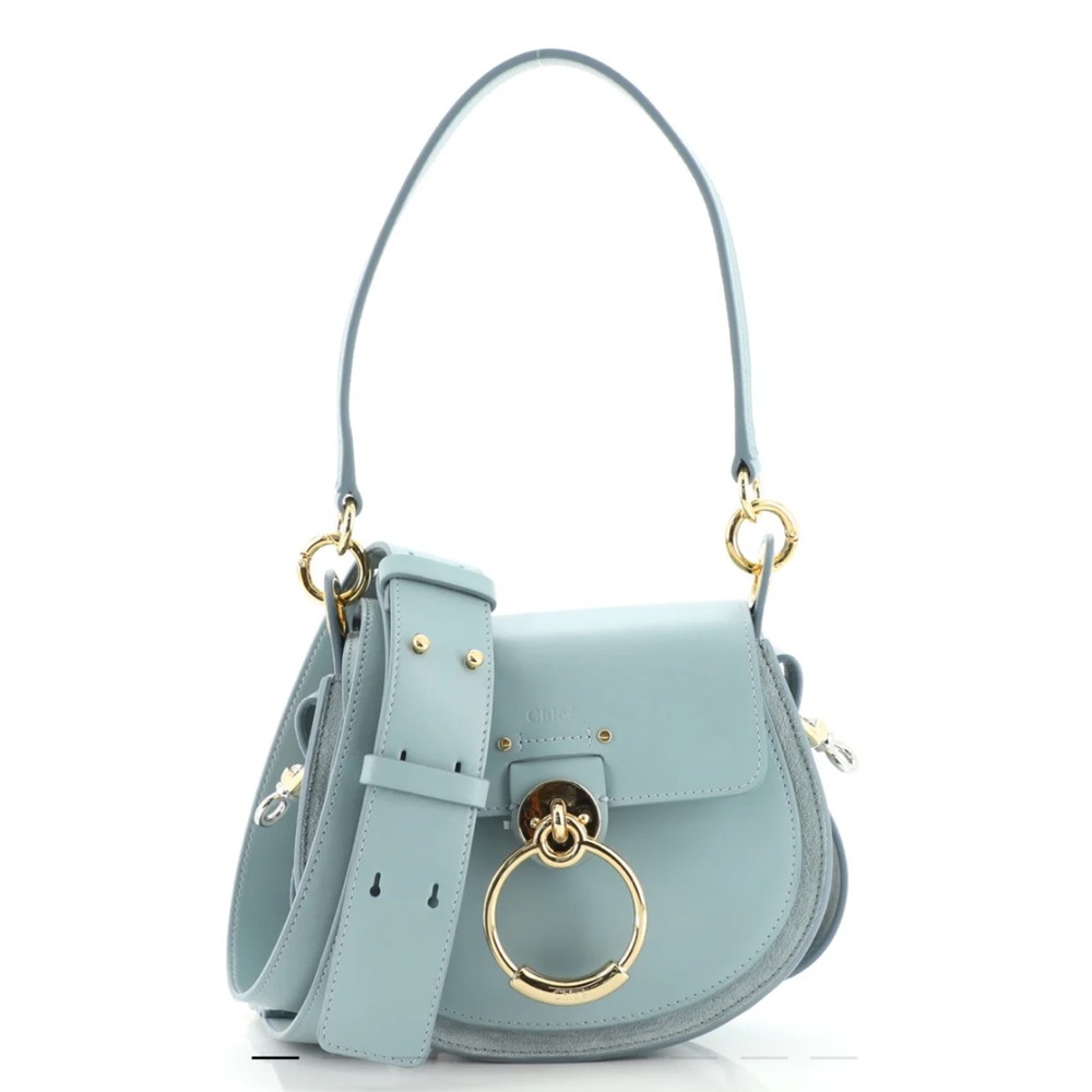 Chloe Small Tess Bag Light Blue and Gold